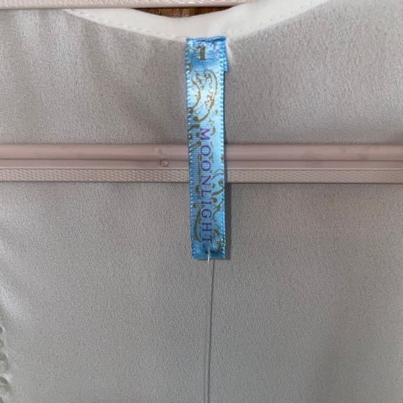 Womens White or Ivory Flowy Tank Top with Sparkle - Picture 3 of 7